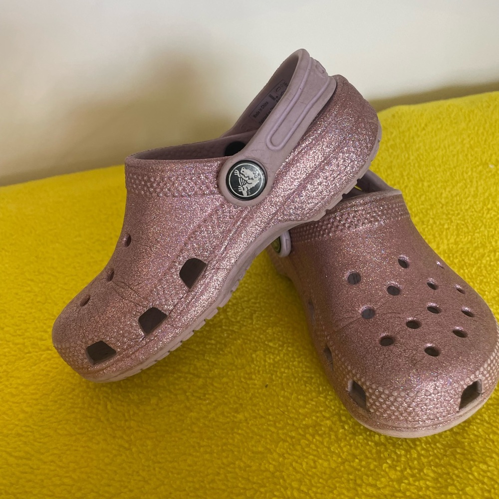 Purple glitter CROCS